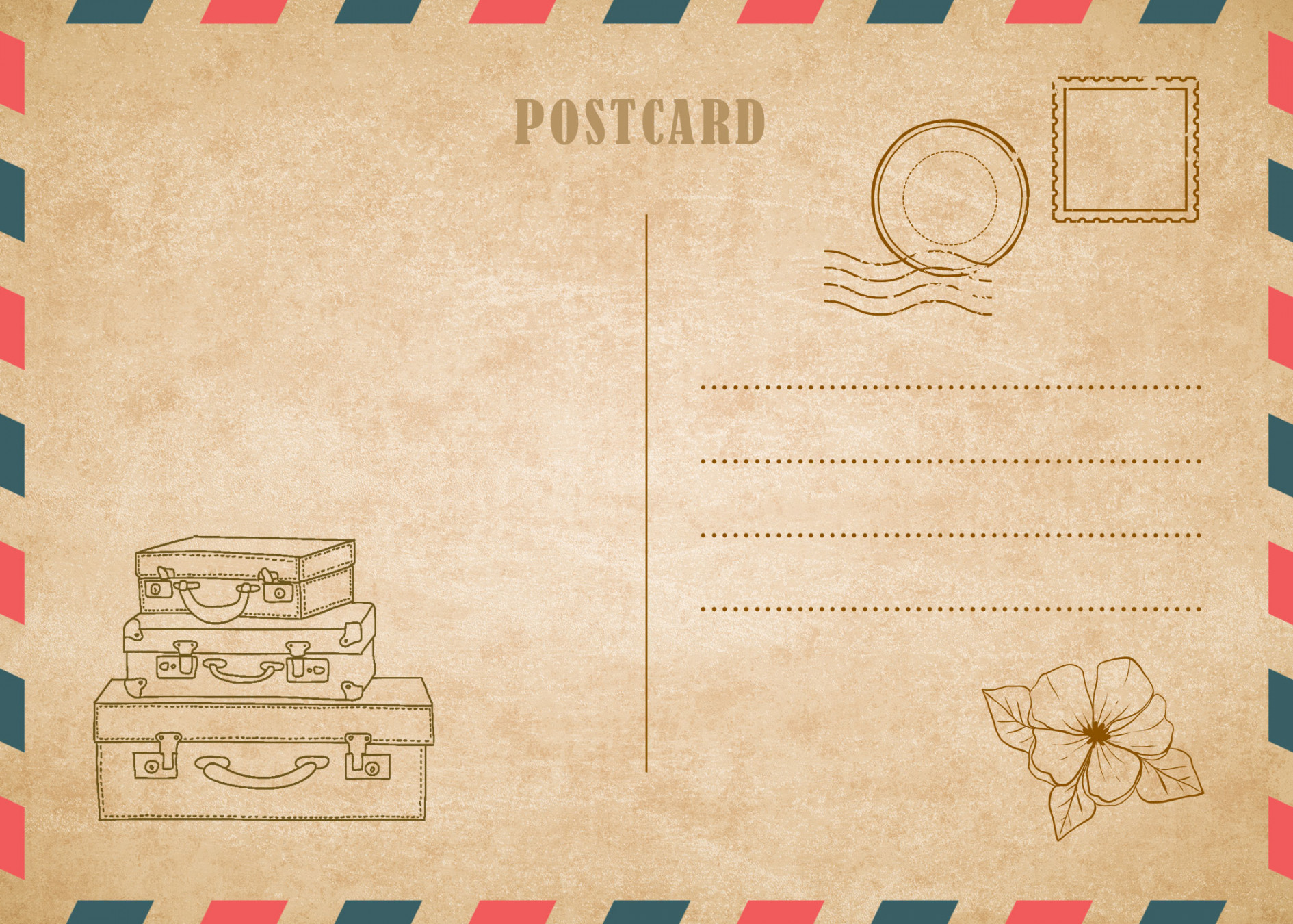 Printable Postcard Templates & Designs [Word, PDF, PSD]