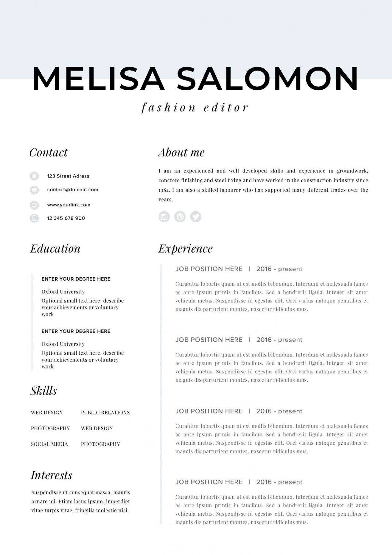 Professional Resume Template for Mac Resume for Pages and - Etsy