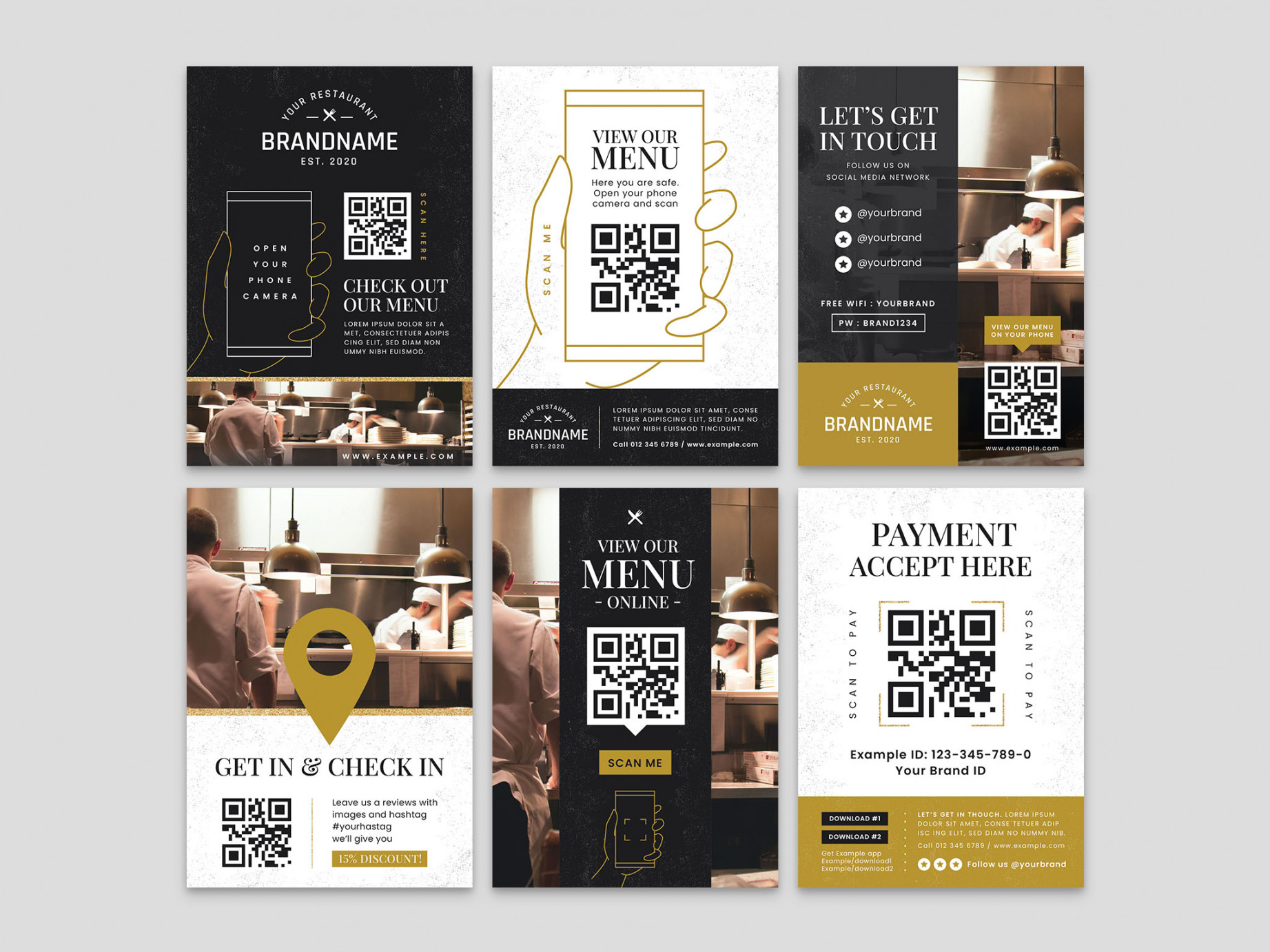 QR Code Flyer Templates for Illustrator - Ai, EPS, Vector - BrandPacks