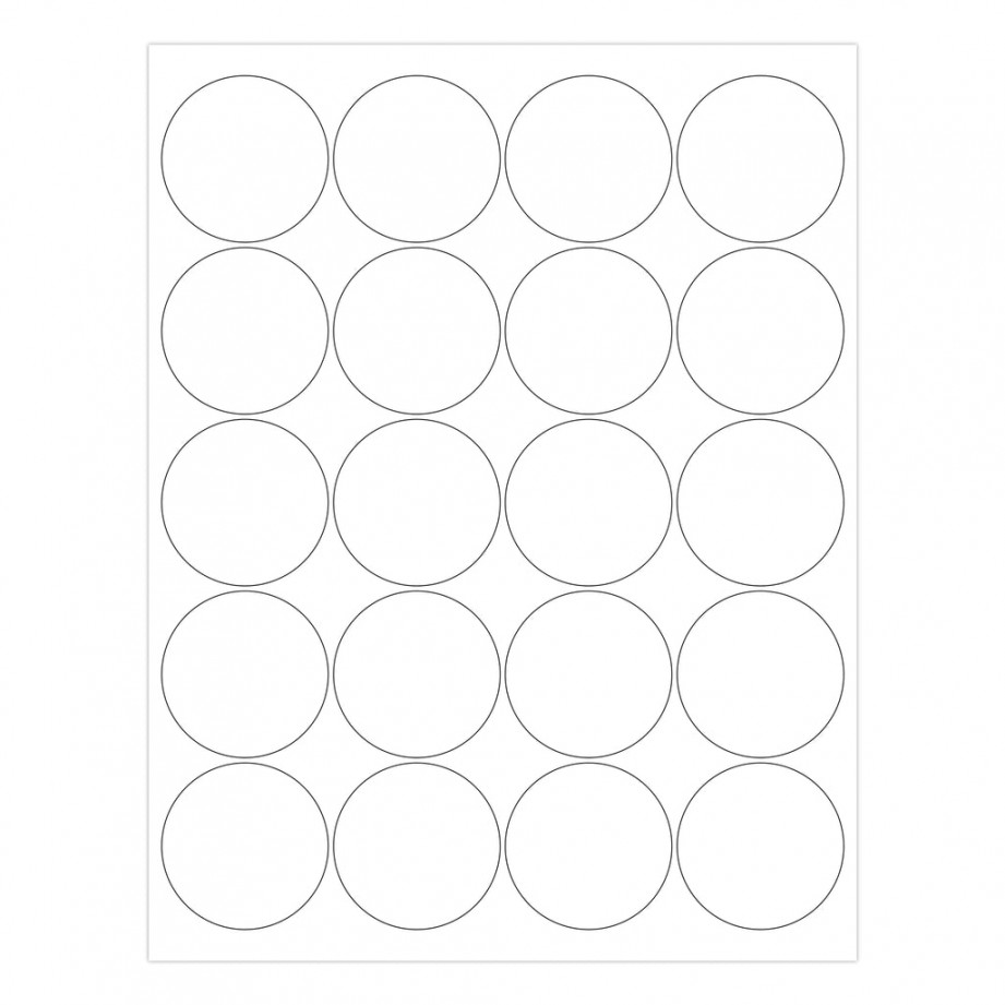 " Round, Printable White Dot Labels for Laser/Inkjet  /Pack