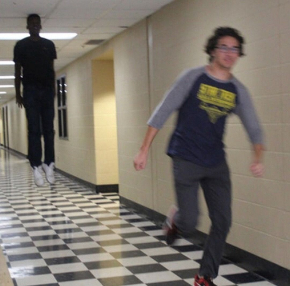 Running away in hallway Memes - Imgflip