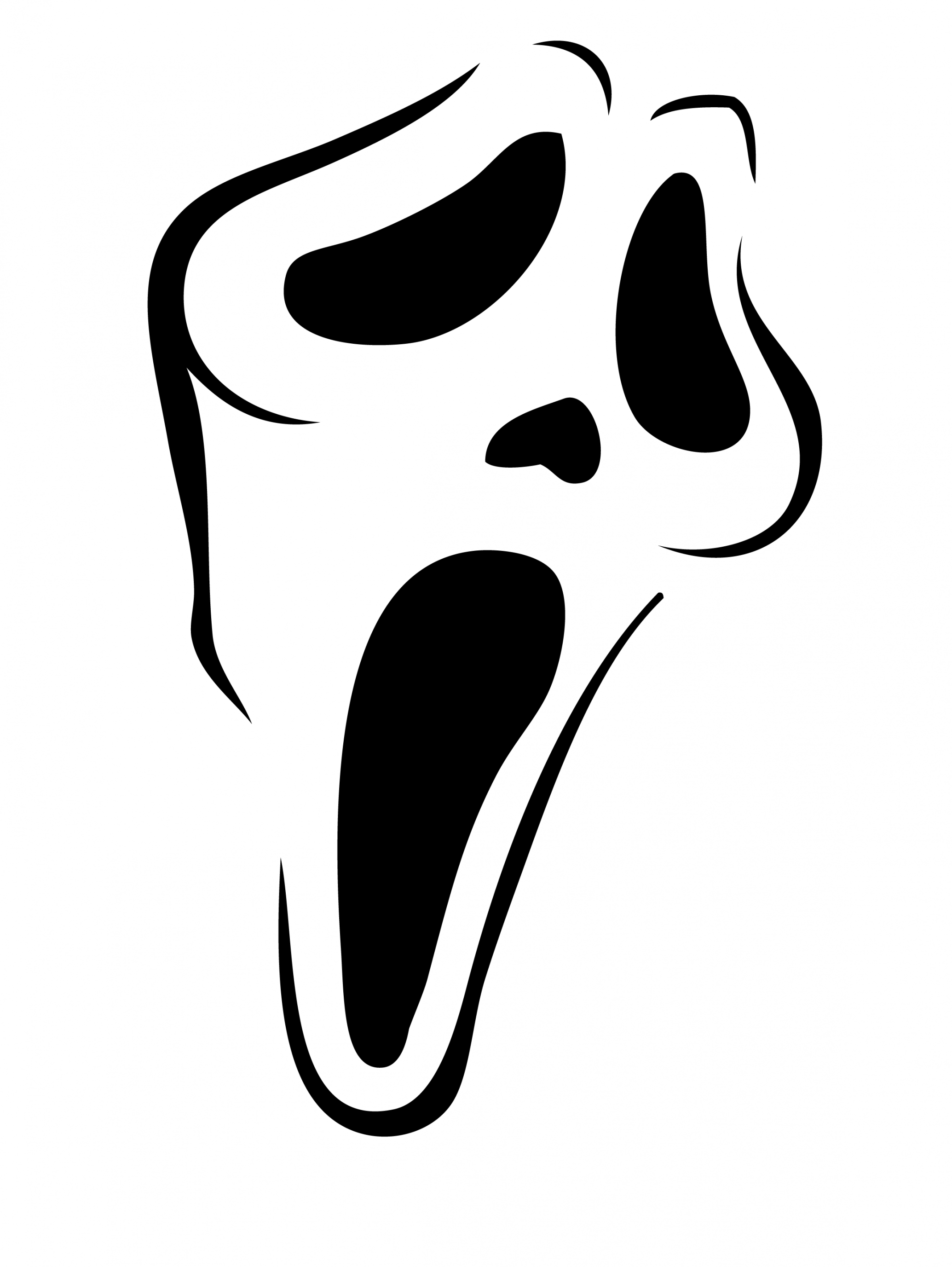 Scream: Ghostface (Free Pumpkin Stencil - Pumpkin Pattern