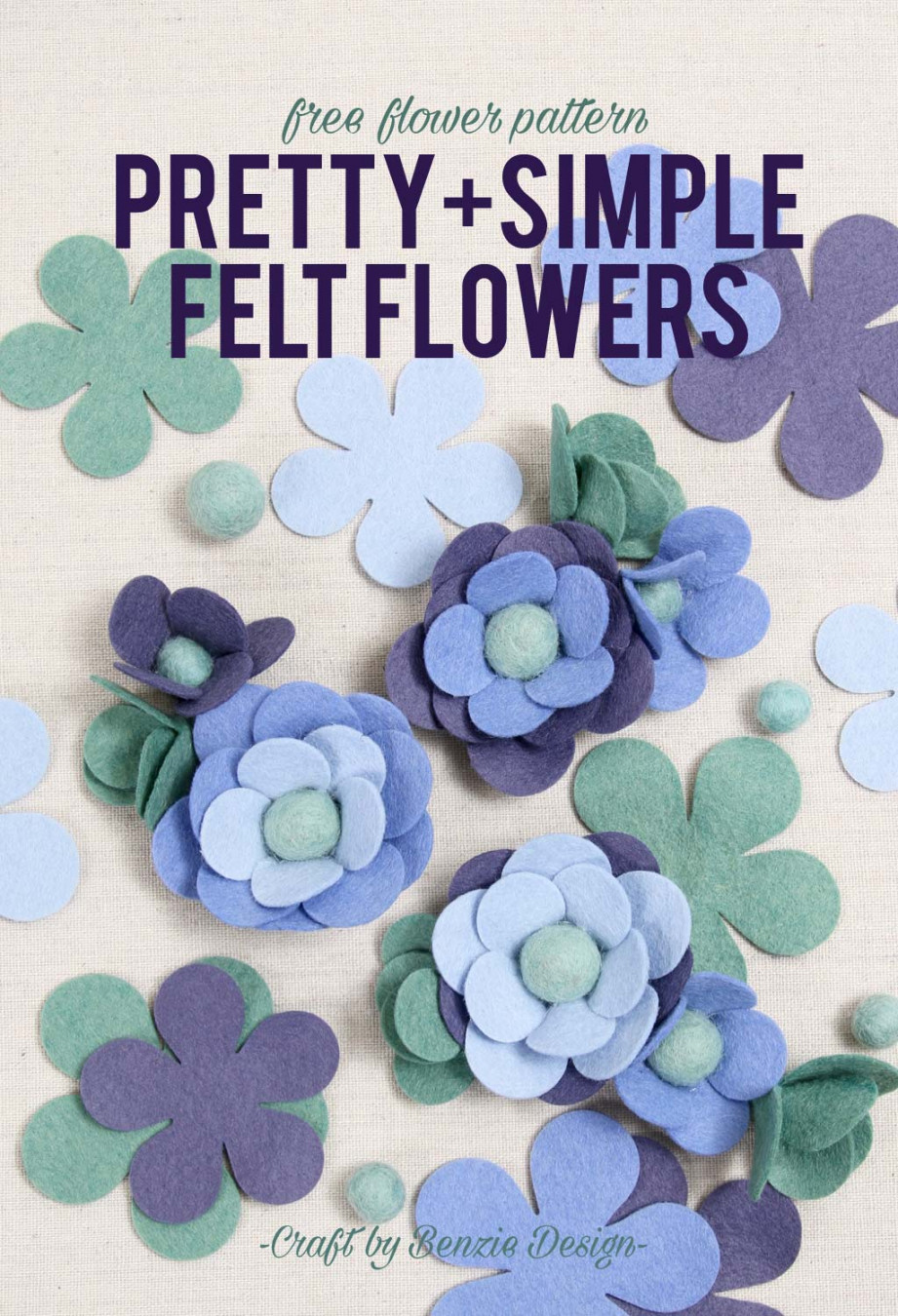 Simple Felt Flowers, Free Pattern! – Benzie Design