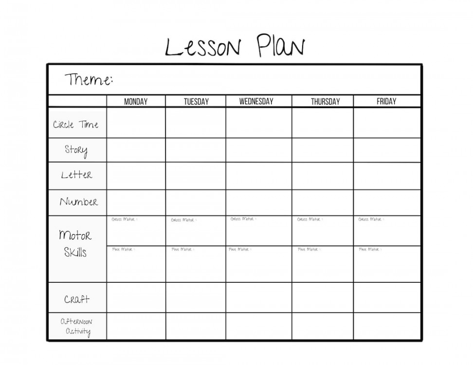 Simple Weekly Lesson Plan Template-preschool/prek/ - Etsy