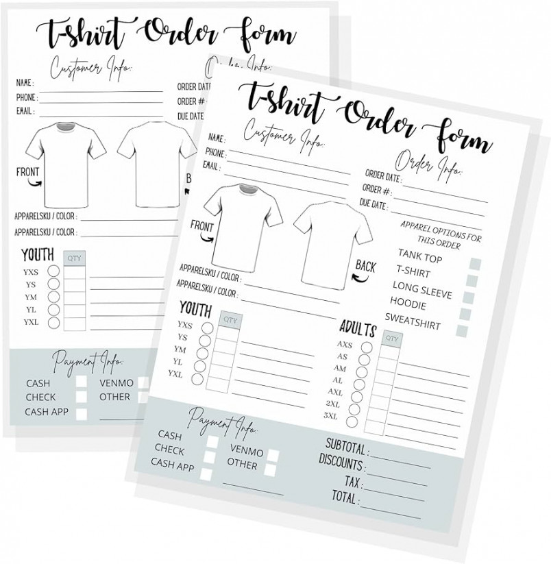 T-Shirt, Customized Order Form, Hoodie Template, Business Invoice,  Pack,