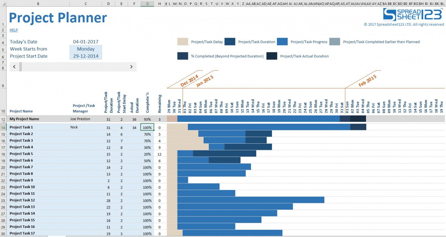 The Best Excel Project Management Template in