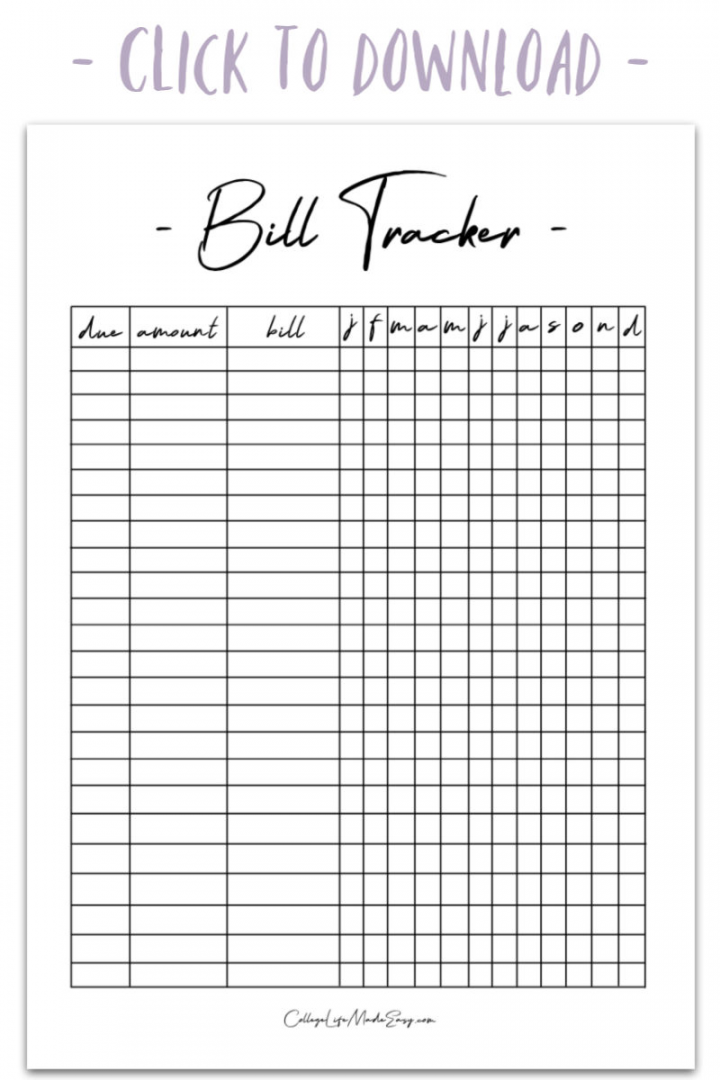 This Free Bill Tracker Template Will Literally Change Your Life