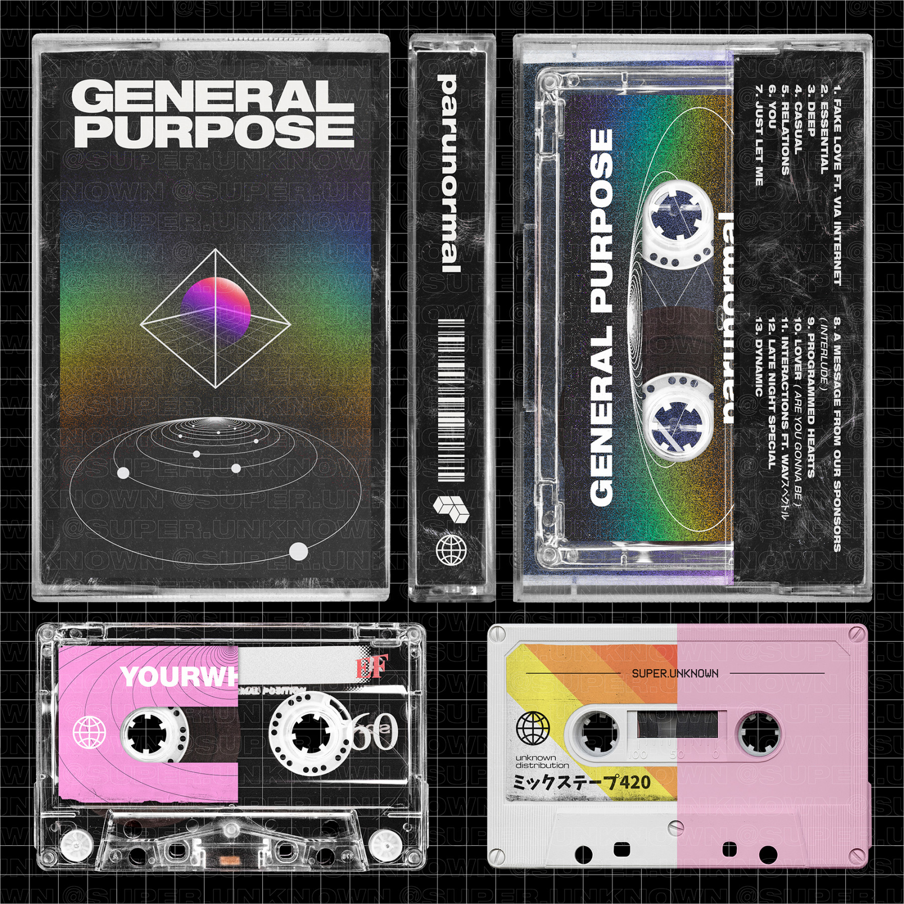 Transparent Cassette Tape Mockup Complete PSD Photoshop on Behance