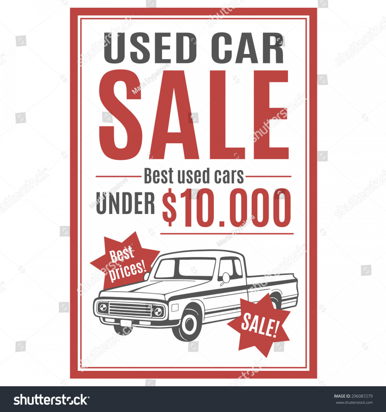 Vector Template Used Car Sale Advertisement: Stock-Vektorgrafik