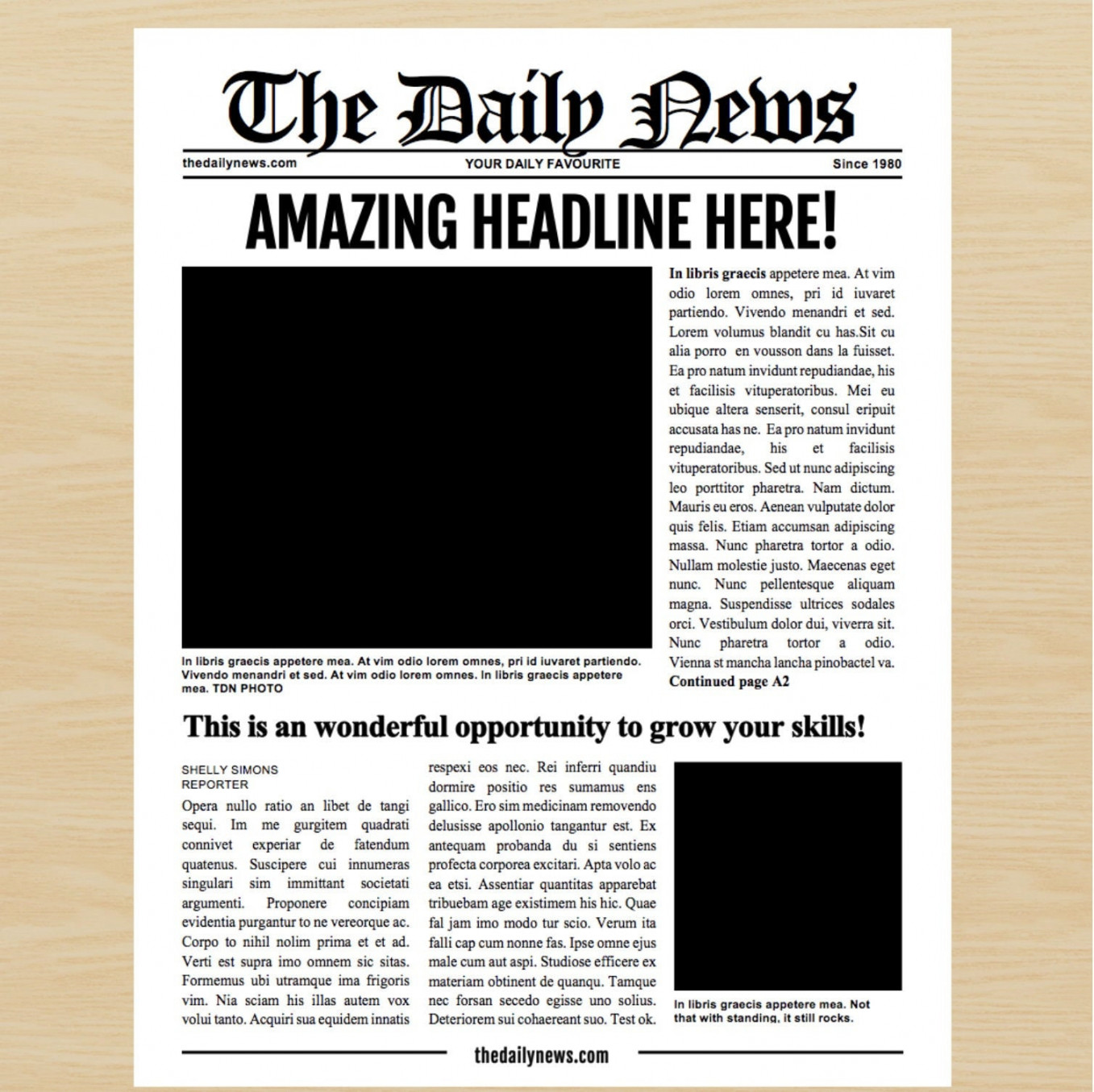 Vintage Newspaper Template for Microsoft Word   Pages - Etsy