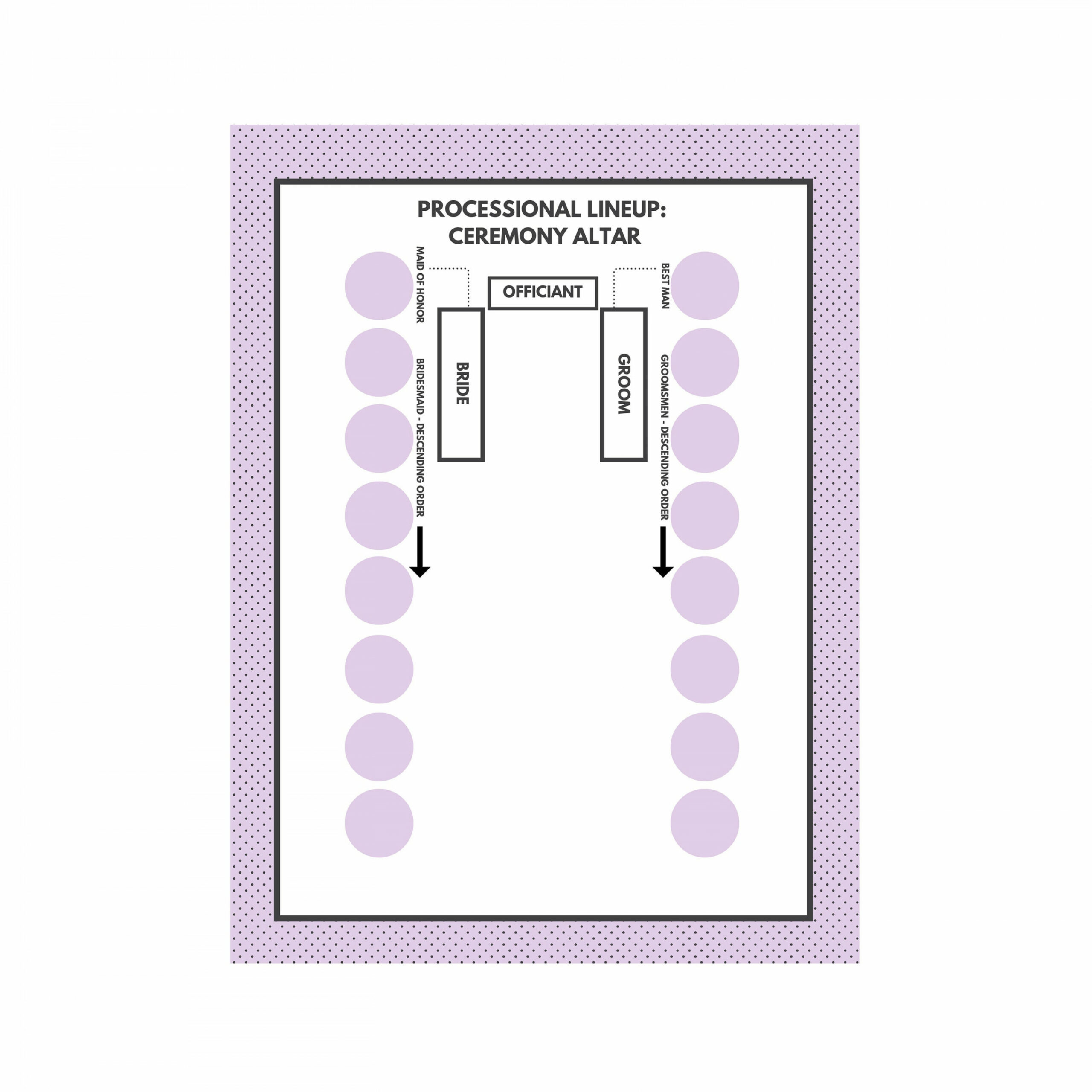 Wedding Processional Template Wedding Lineup Template - Etsy Denmark