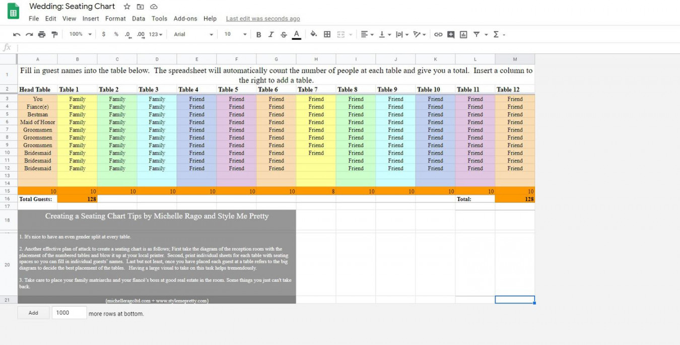 Wedding Seating Chart Templates to Simplify Planning