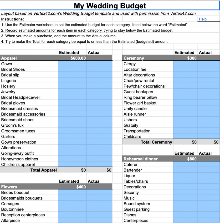 All-in-one Wedding Planner Google Sheet  Sheetlist