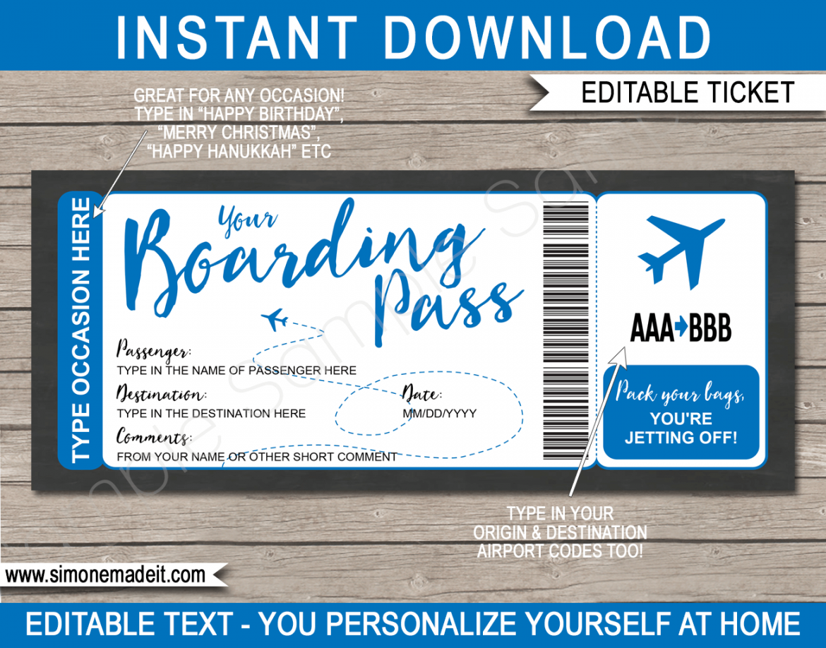 Any Occasion Boarding Pass - colors