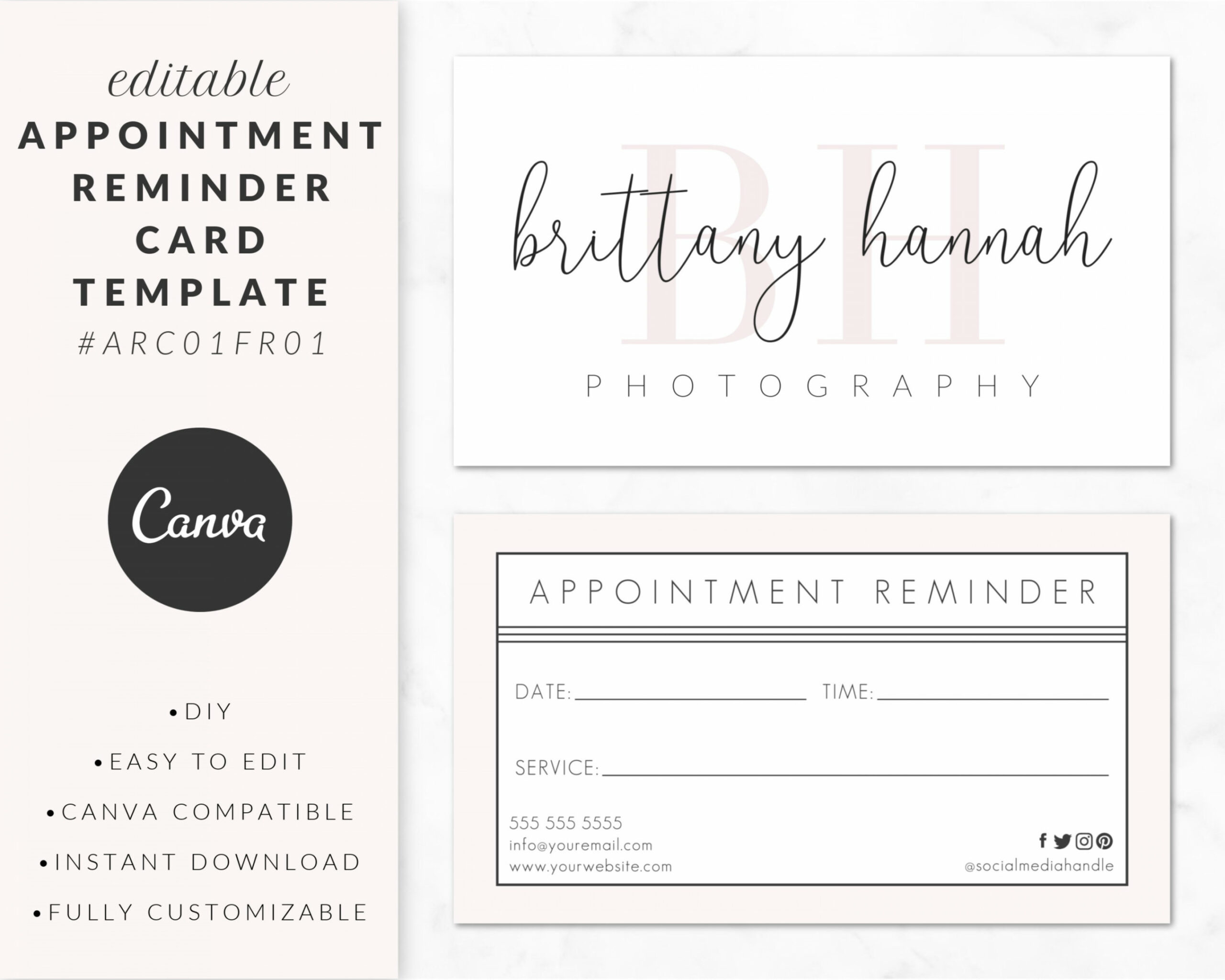 Appointment Reminder Card Template for Canva Editable - Etsy Australia