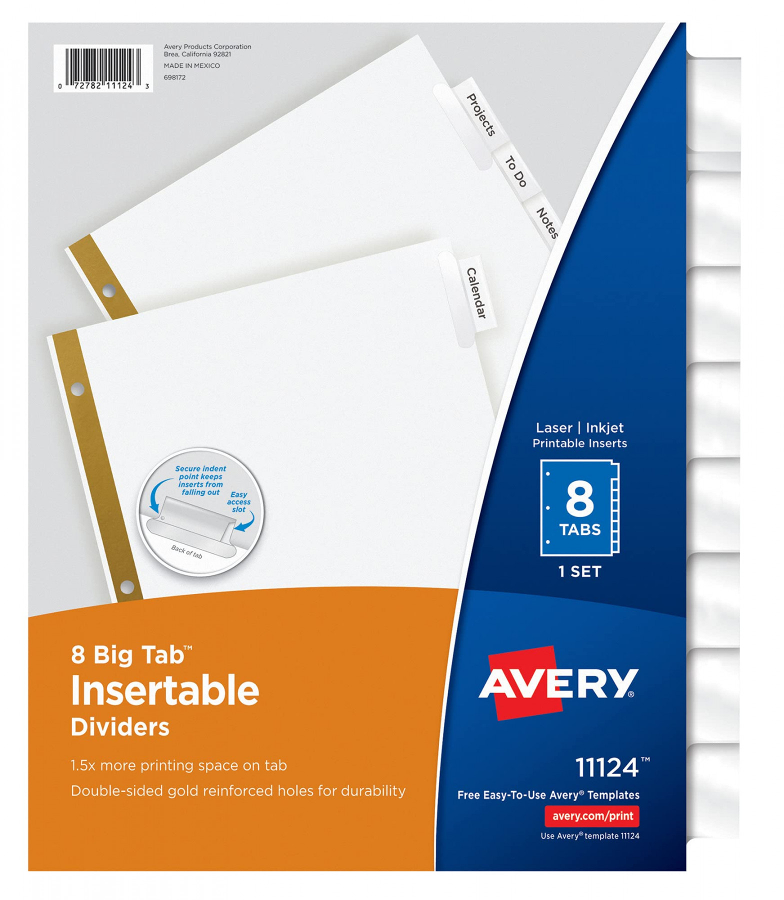 Avery  Tabs for Folders, Insertable Clear Large Tabs,  Set