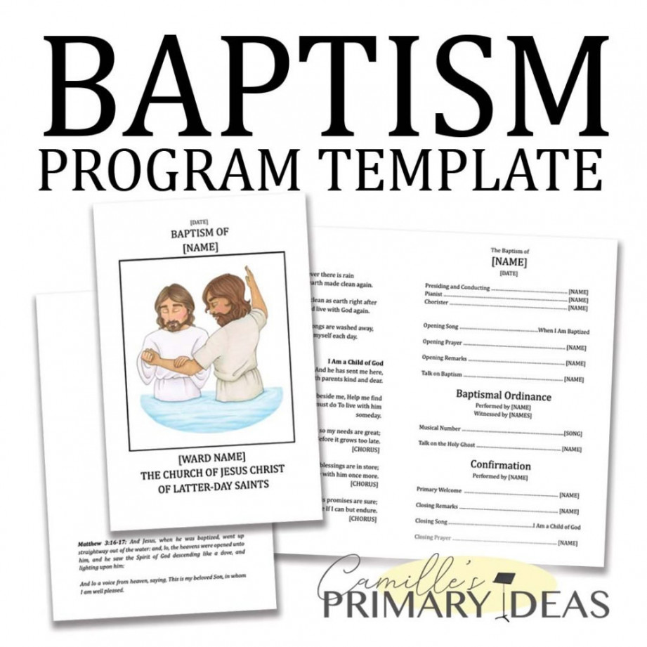 Baptism Program Template - Camille