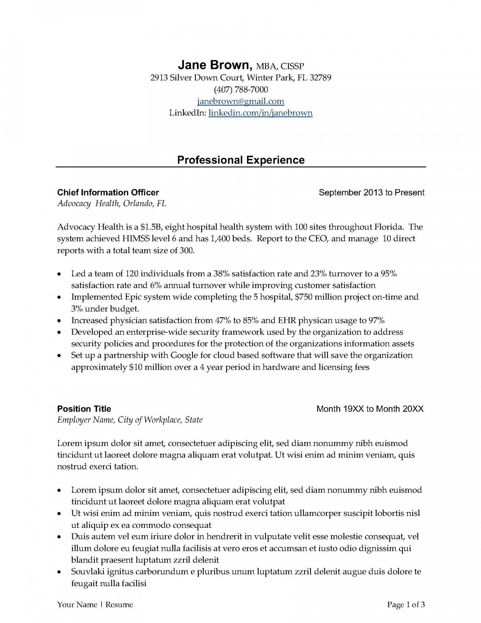 Best Executive Resume Templates for  [FREE Word Downloads]