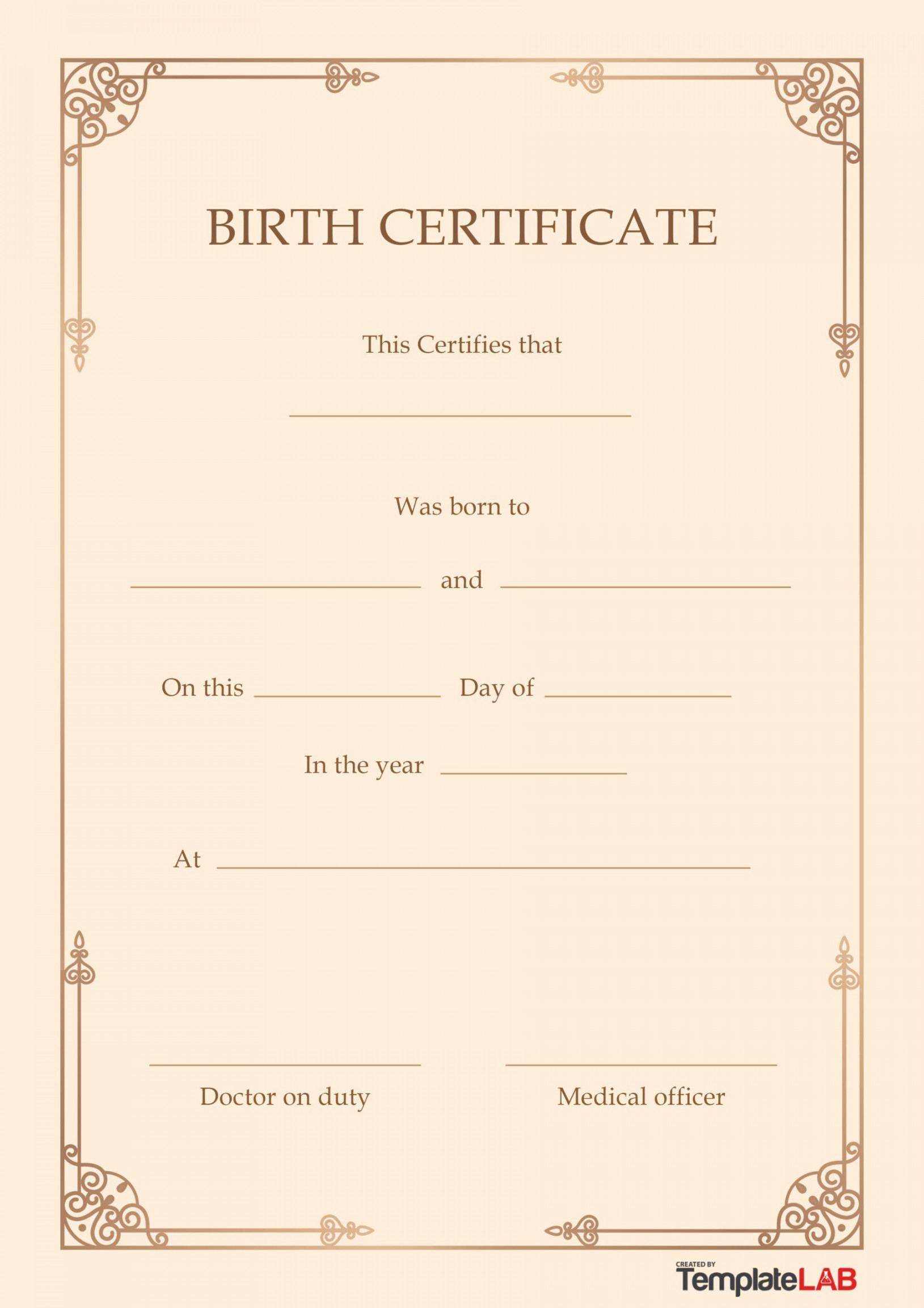 Birth Certificate Templates (Word, PPT & PDF) ᐅ TemplateLab