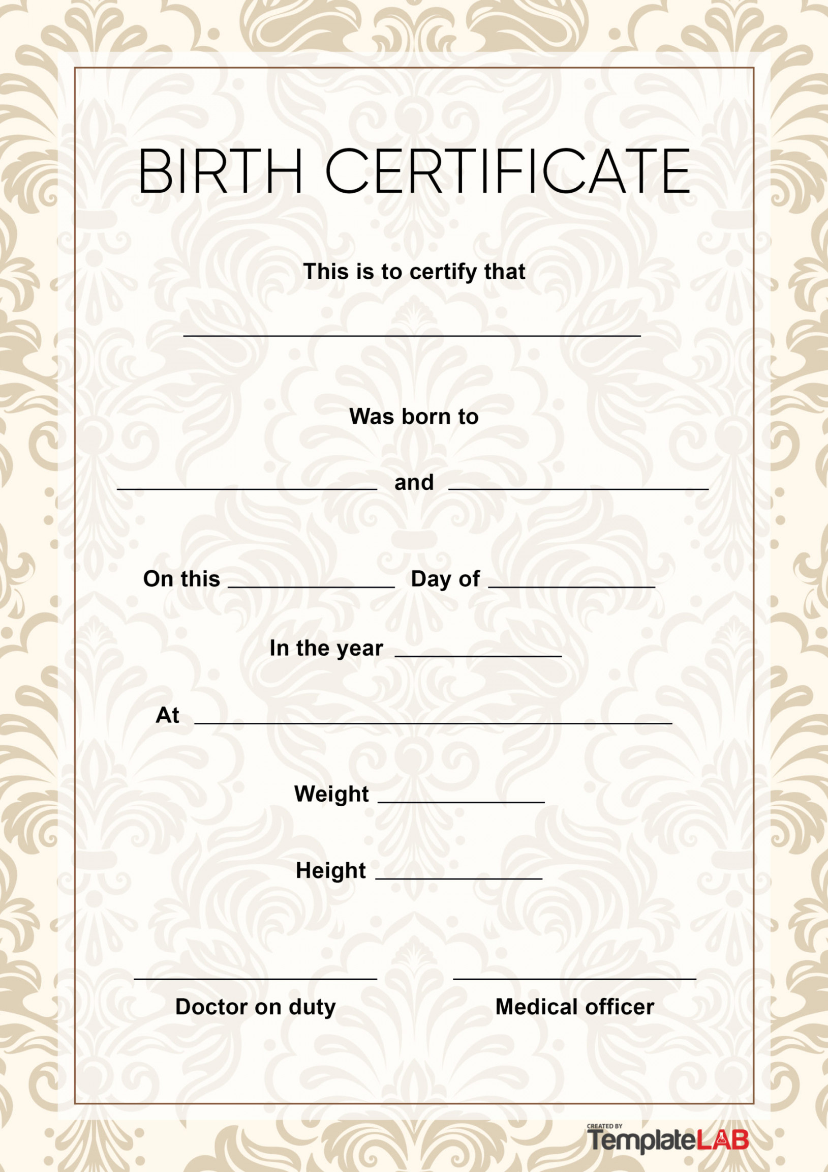 Birth Certificate Templates (Word, PPT & PDF) ᐅ TemplateLab