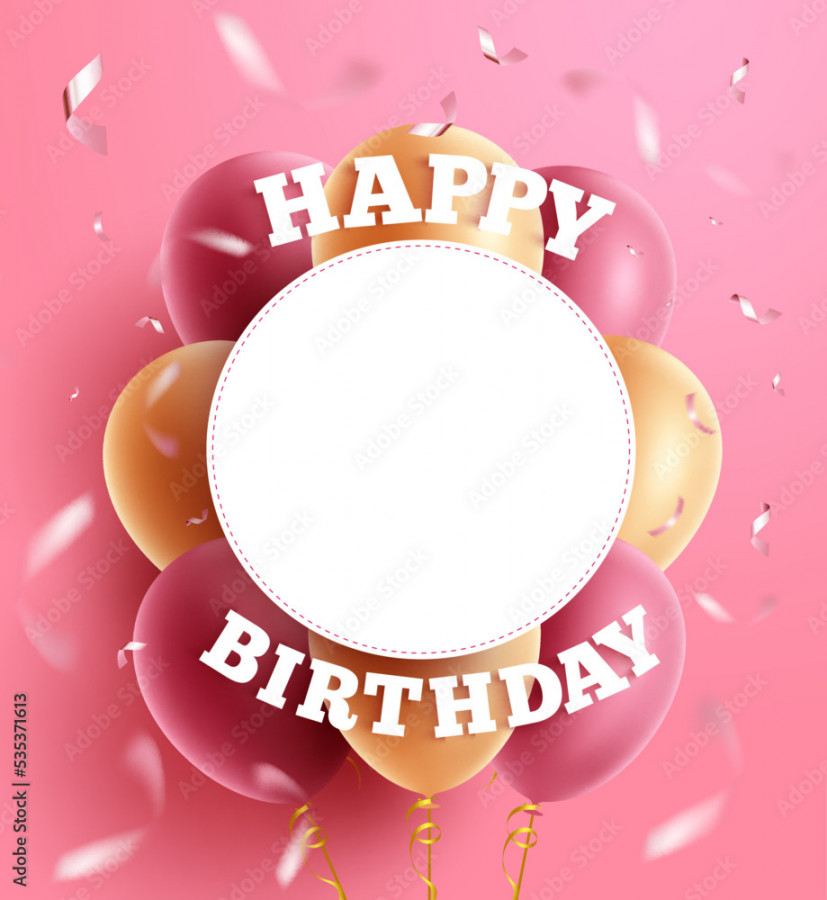 Birthday greeting vector template design