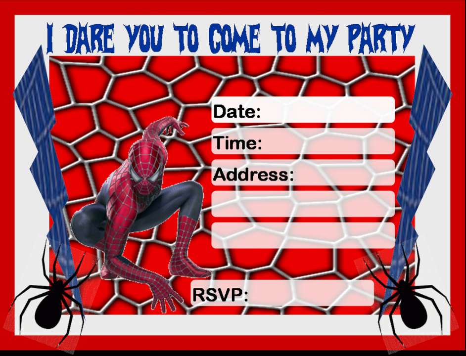 Birthday Invitation Free Printable Spiderman  Spiderman birthday