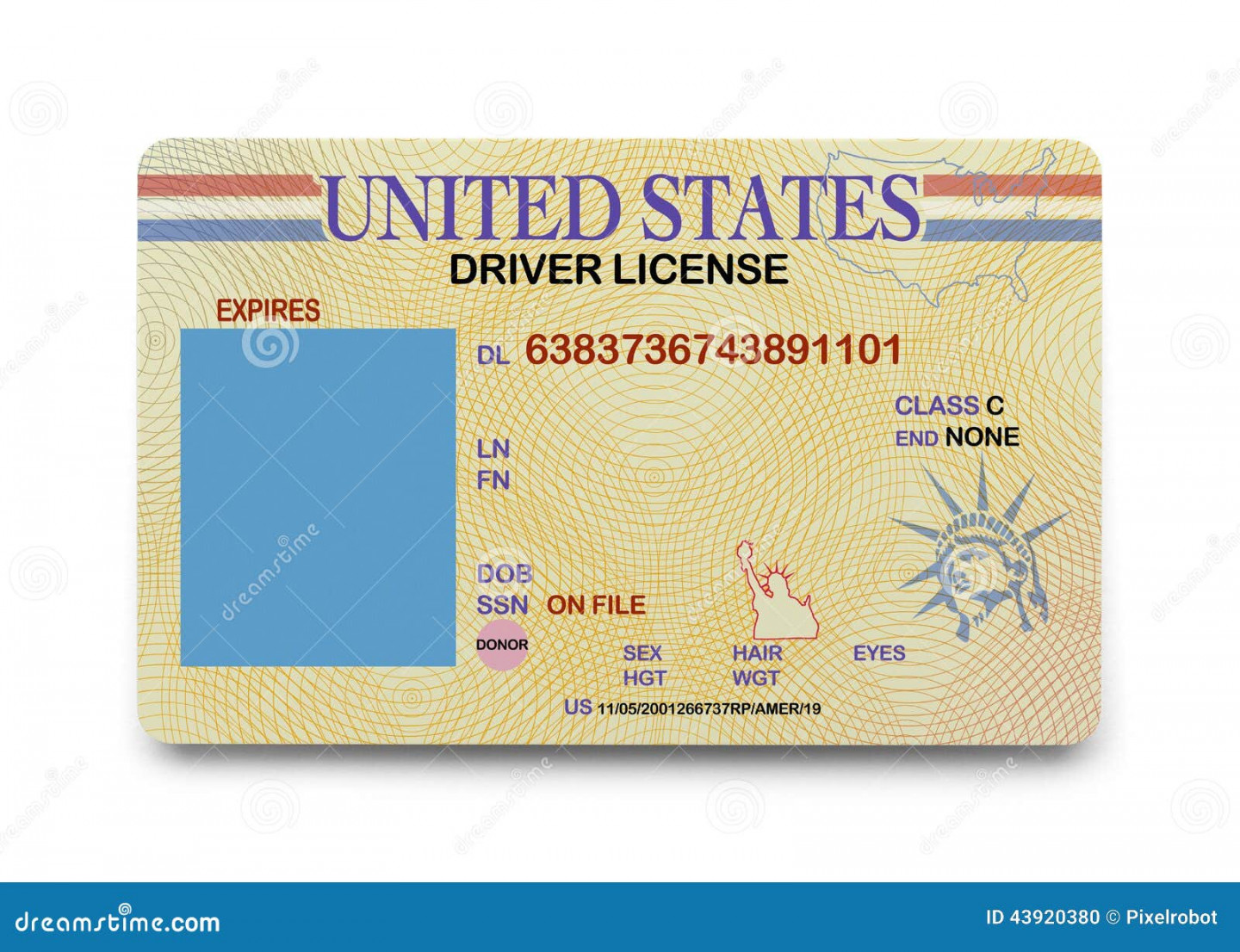 Blank Driver License stock photo