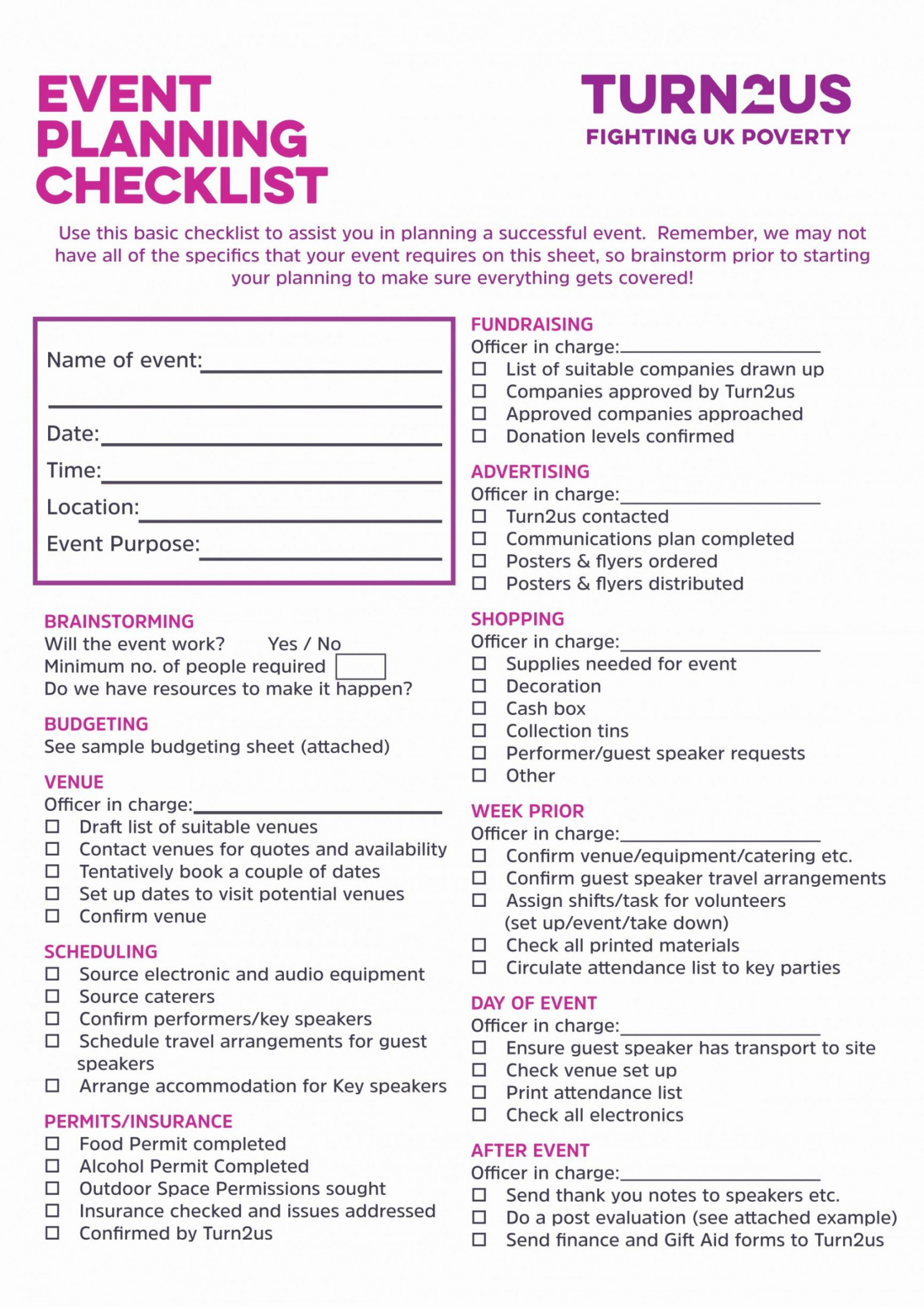 Browse Our Image of Fundraising Event Planning Checklist Template