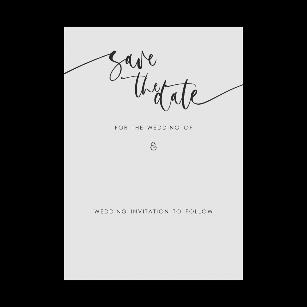 Calligraphy Editable A Save the Date Card Template