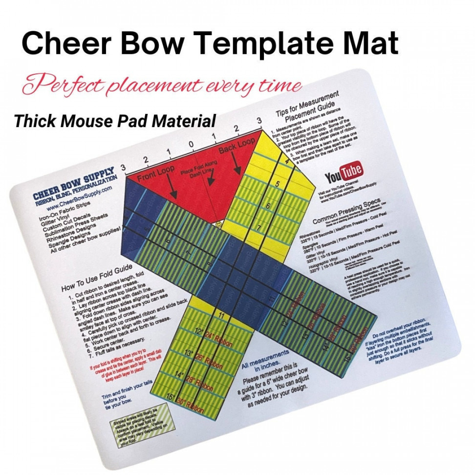 Cheer Bow Template Mat And Graphic Placement Guide - Etsy