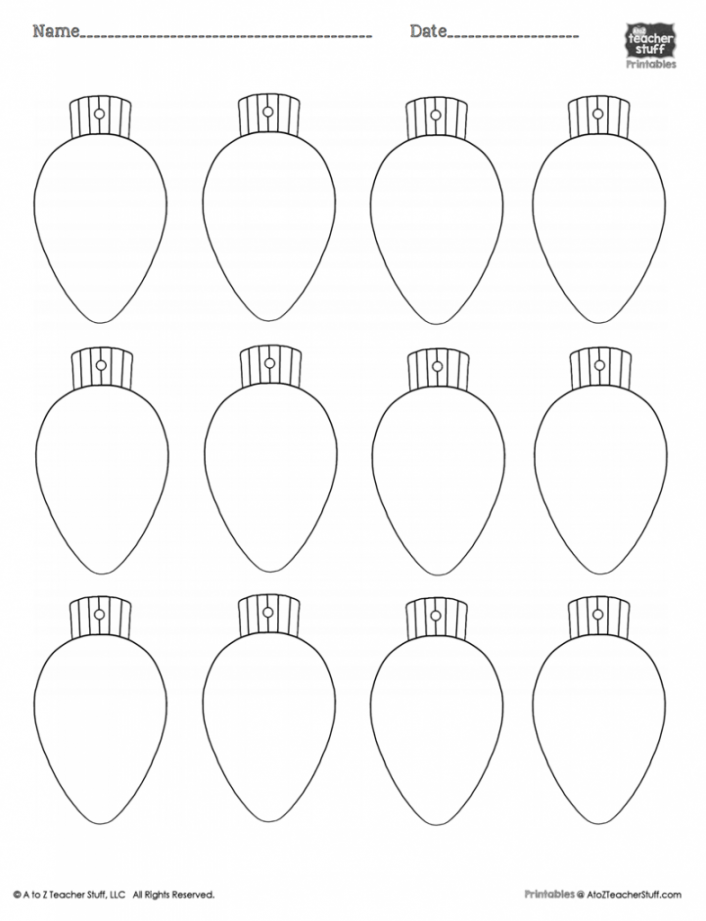 Christmas Lights PrintableColoring Page, Worksheet or Pattern  A