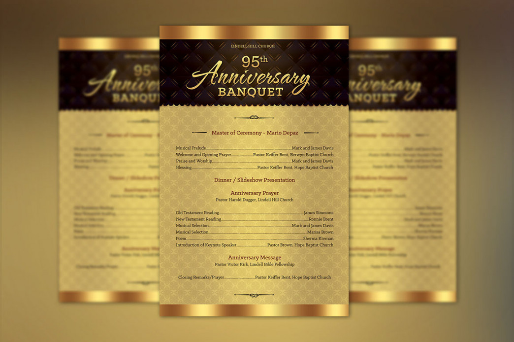 Church Anniversary One Sheet Program Template on Behance