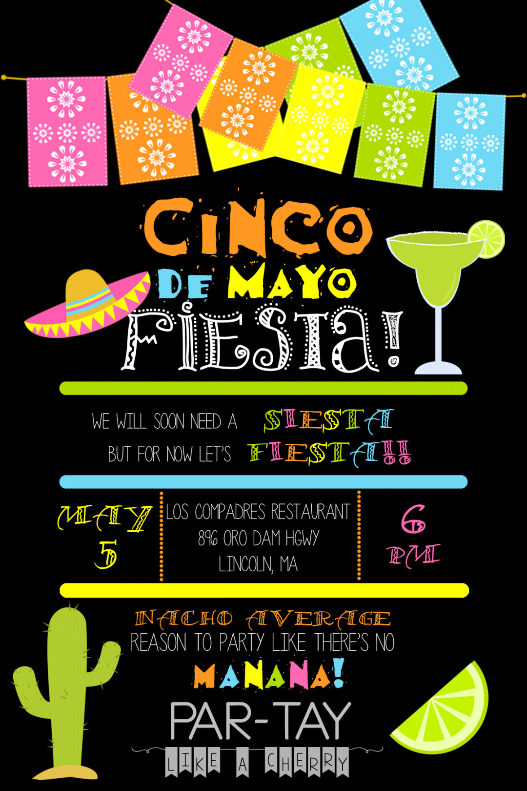 Cinco de Mayo Invitation Template - Party Like a Cherry