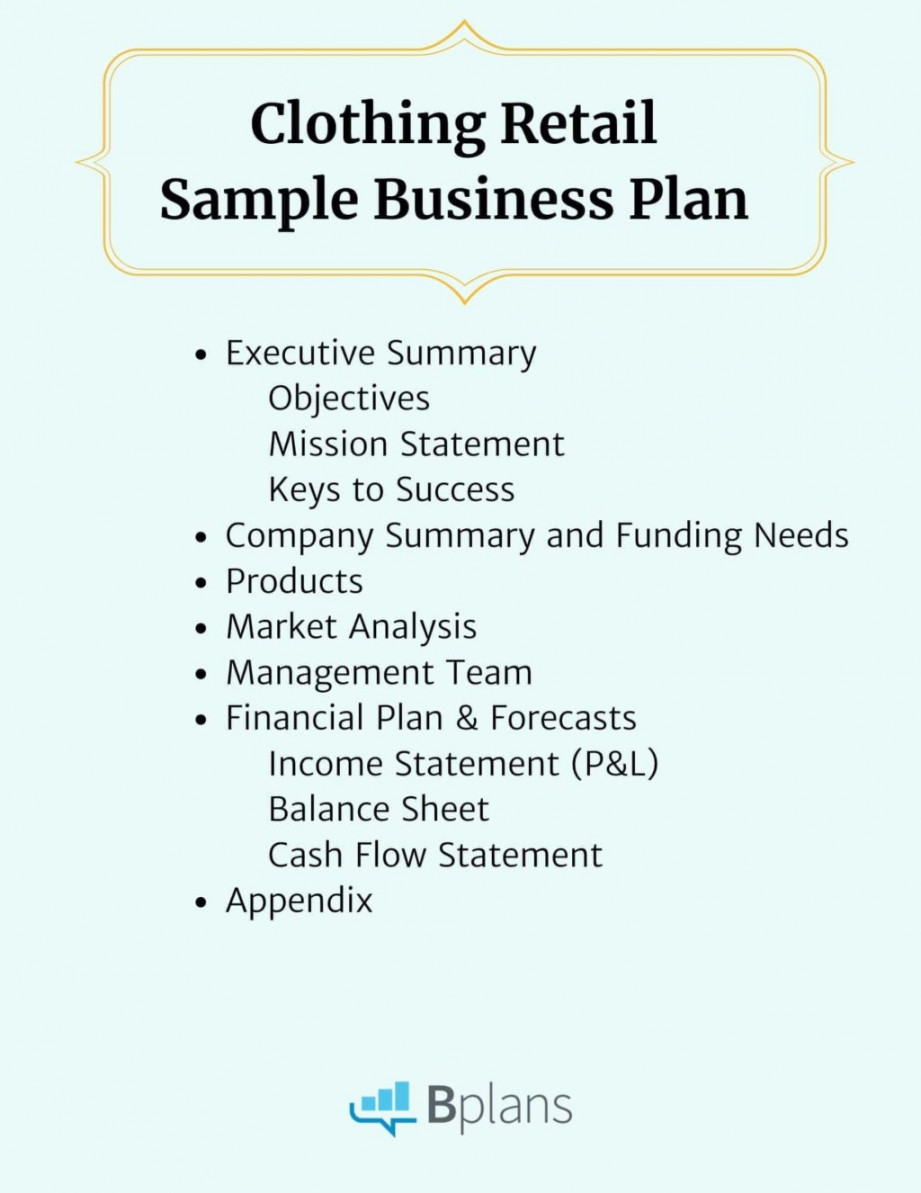 Clothing Retail Sample Business Plan