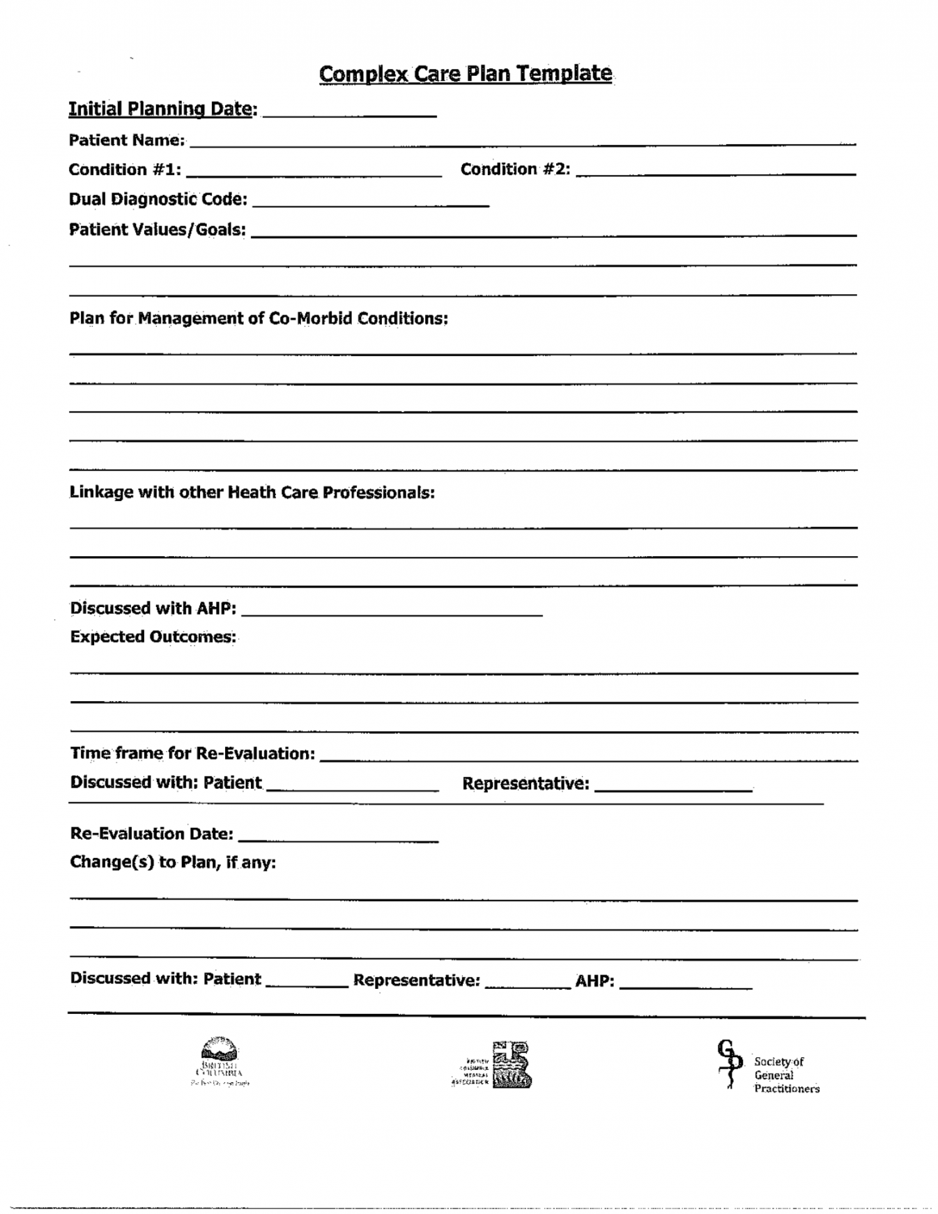 Complex Care Plan Template : Cloud Practice