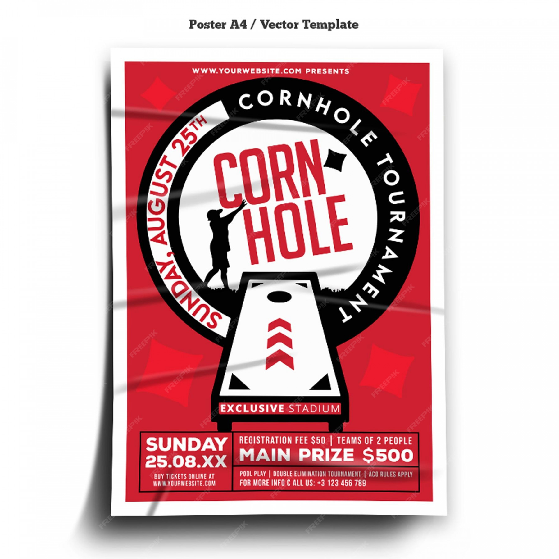 Cornhole-turnier-community-poster-vorlage  Premium-Vektor