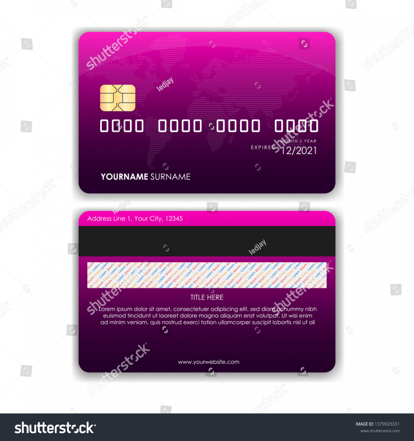 Credit Card Template Bank Card Dummy: Stock-Vektorgrafik