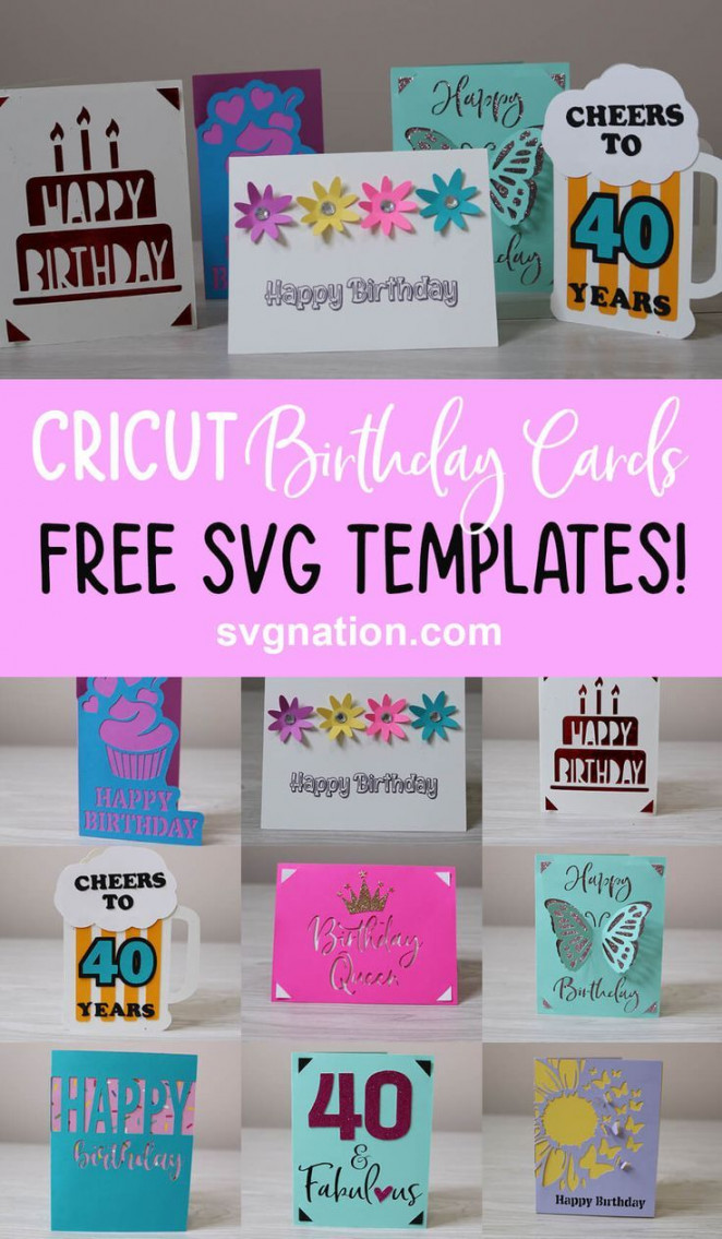 Cricut Birthday Cards { Free Birthday Card SVG Templates