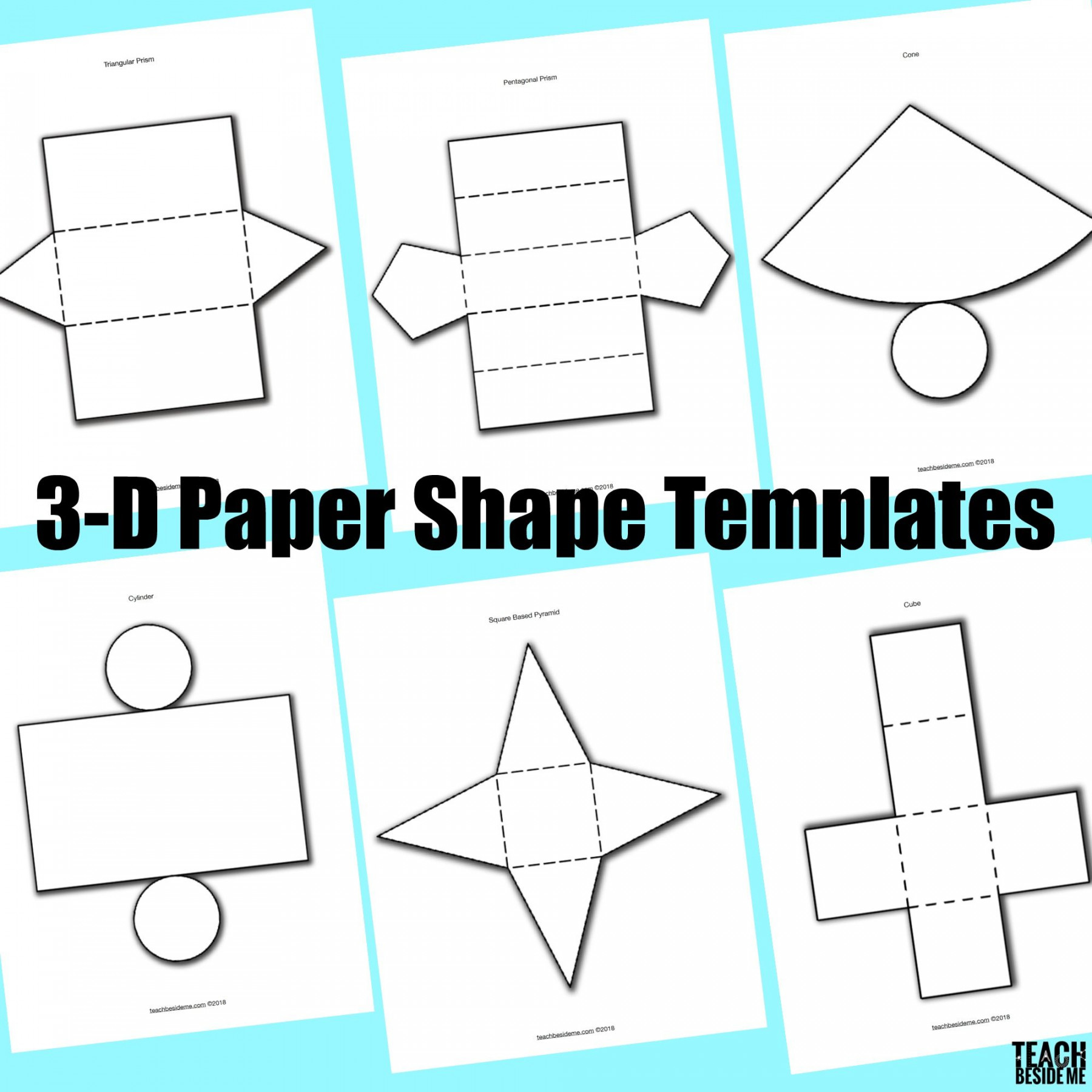 -D Paper Shape Templates  Math geometric shapes, Shape templates