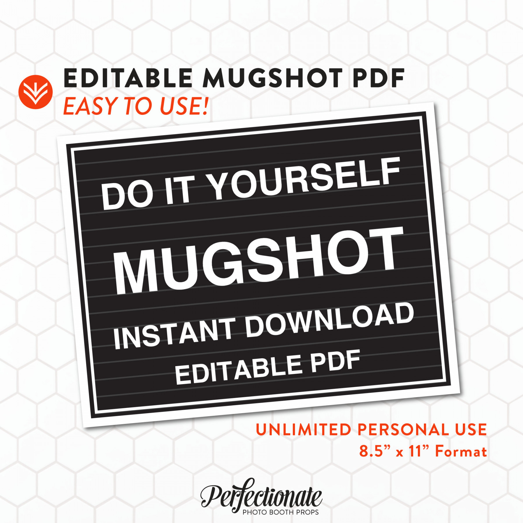 DIY Mugshot Sign Mugshot Template Unlimited Personal Use - Etsy