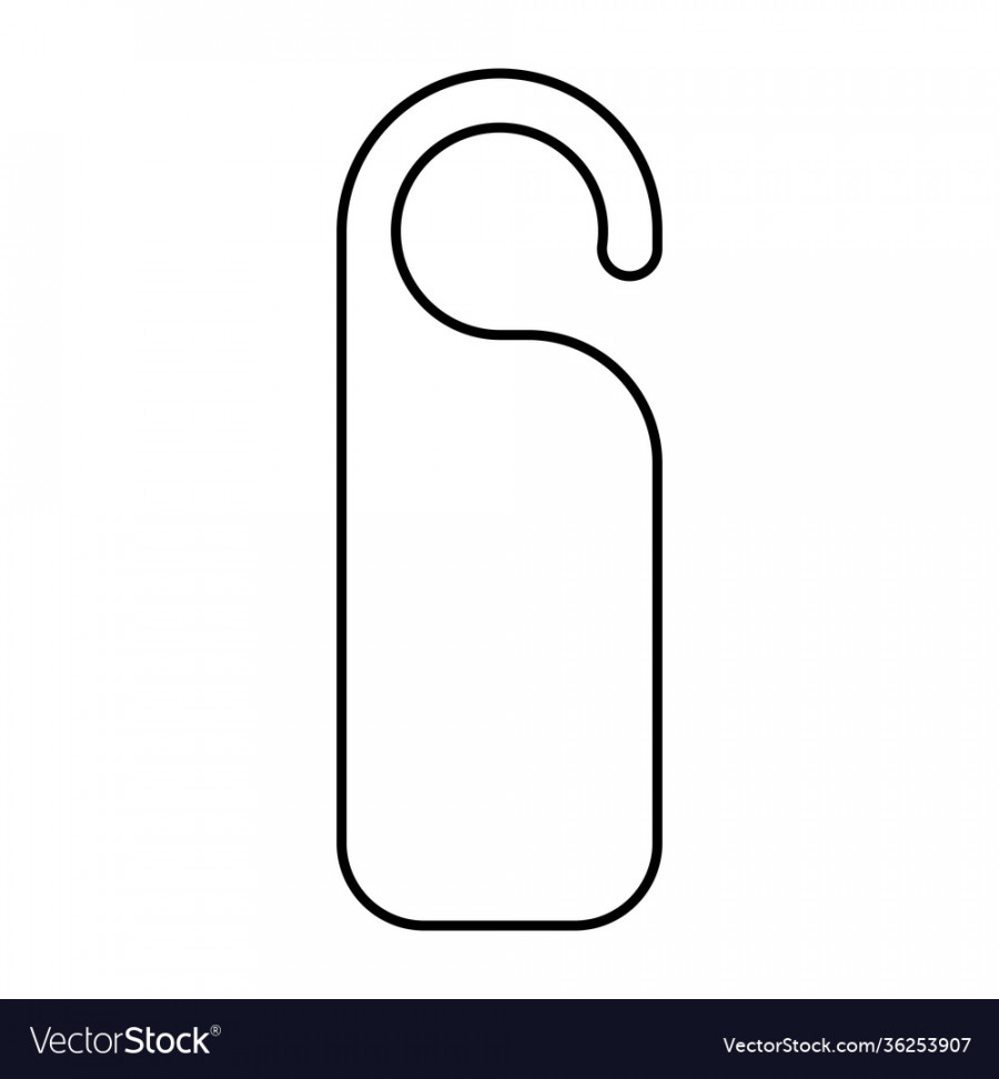 Door hanger template outline knob do Royalty Free Vector