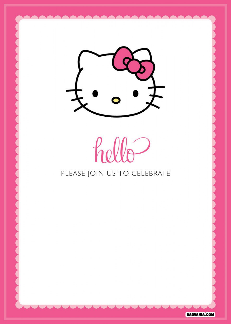 Download Now Free Printable Hello Kitty Birthday Invitations