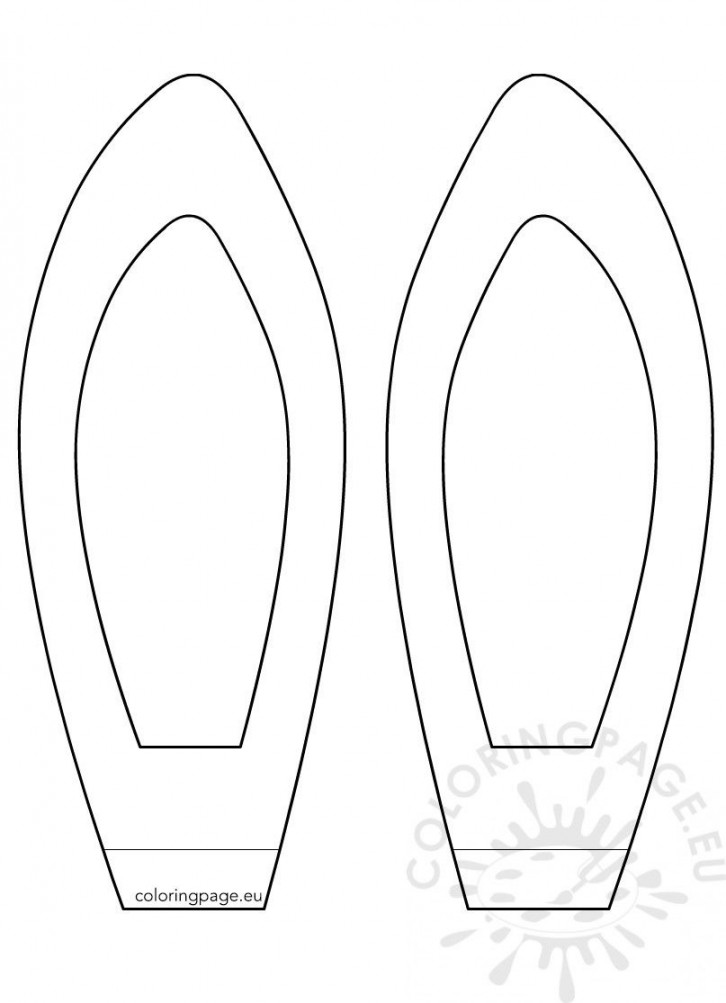 Easter craft Bunny ears template  Coloring Page  Bunny ears