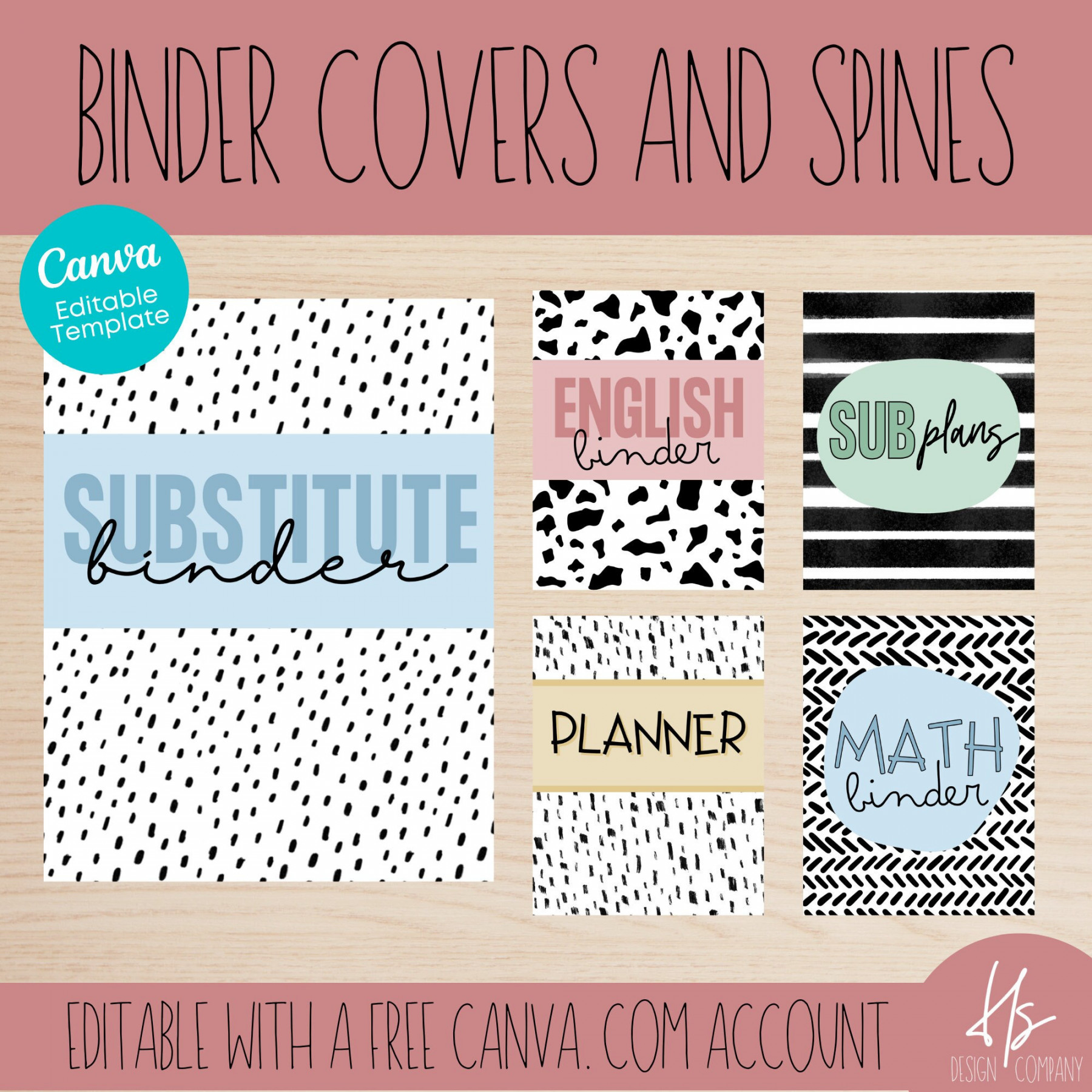 EDITABLE Colorful Binder Covers & Spines Printable Binder - Etsy