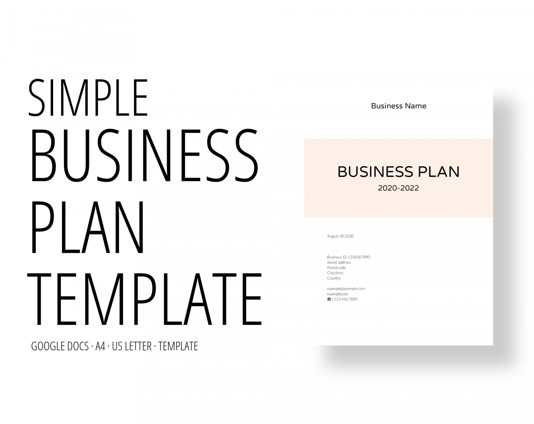 Einfache Business Plan Vorlage für Google Docs Business - Etsy