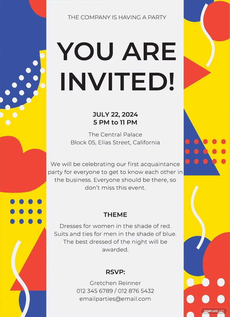 Email Party Invitation Template - Download in Word, Google Docs