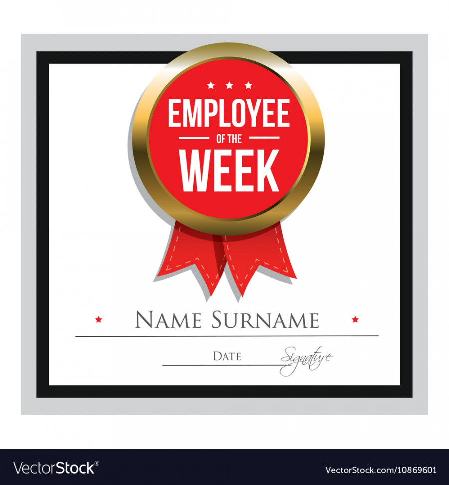 Employee of the week certificate template Vector Image