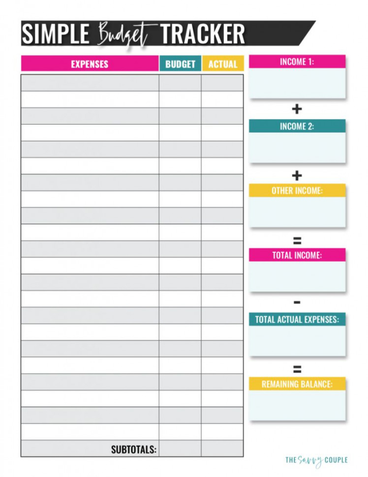 Explore Our Sample of Single Person Budget Template  Budget