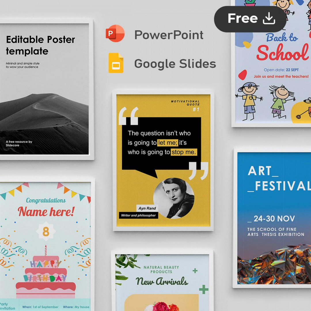 Free A A Poster Template for Powerpoint and Google Slides