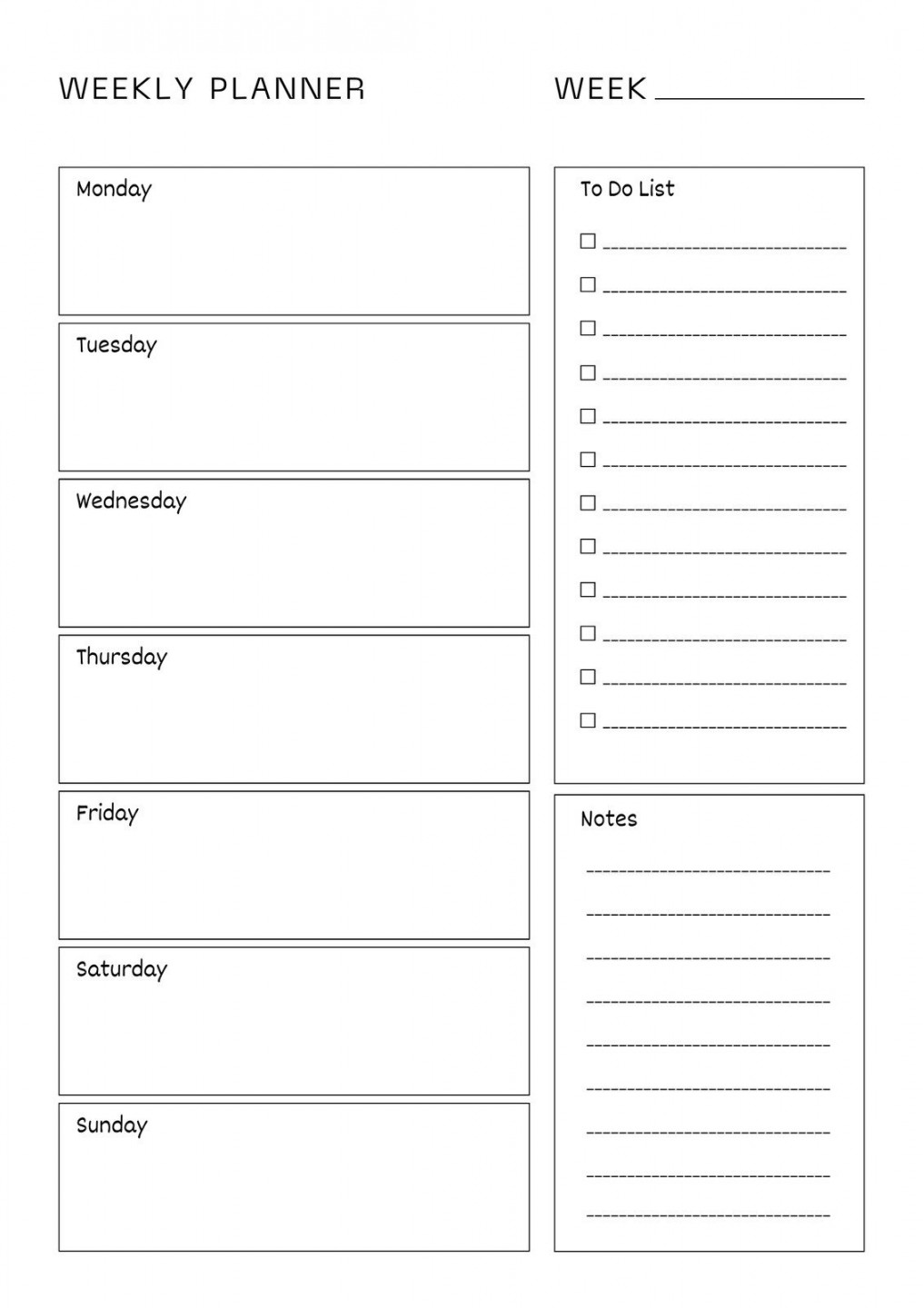 Free and customizable weekly planner templates  Canva